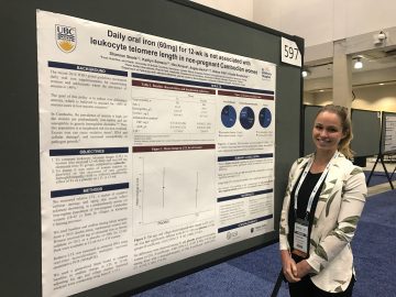 Shannon Steele and Kaitlyn Samson present their research at Nutrition 2018 in Boston