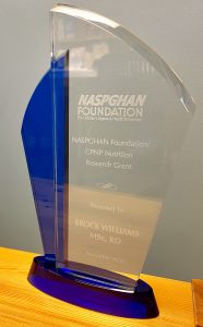 Brock wins a NASPGHAN Foundation CPNP Nutrition Research Grant!